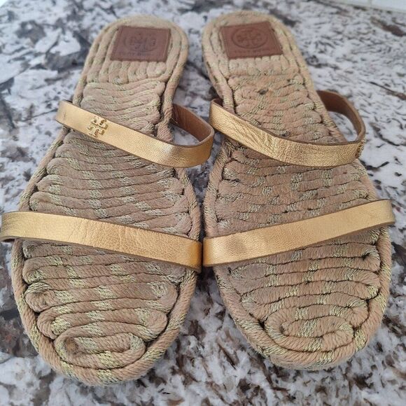 Tory Butch Espadrille two band flat sandals size 7.5 - Picture 1 of 7
